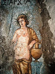 Pavement Detail of a Woman (mosaic)